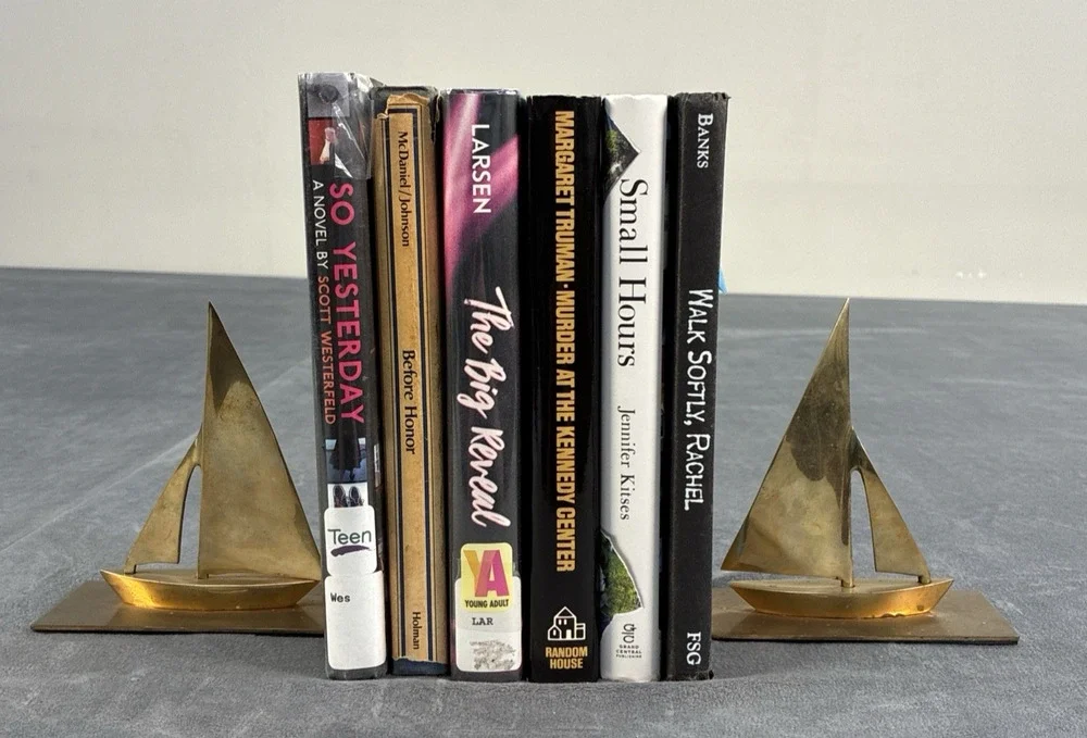 Vintage 1970s Gatco Solid Brass Sailboat Bookends 5